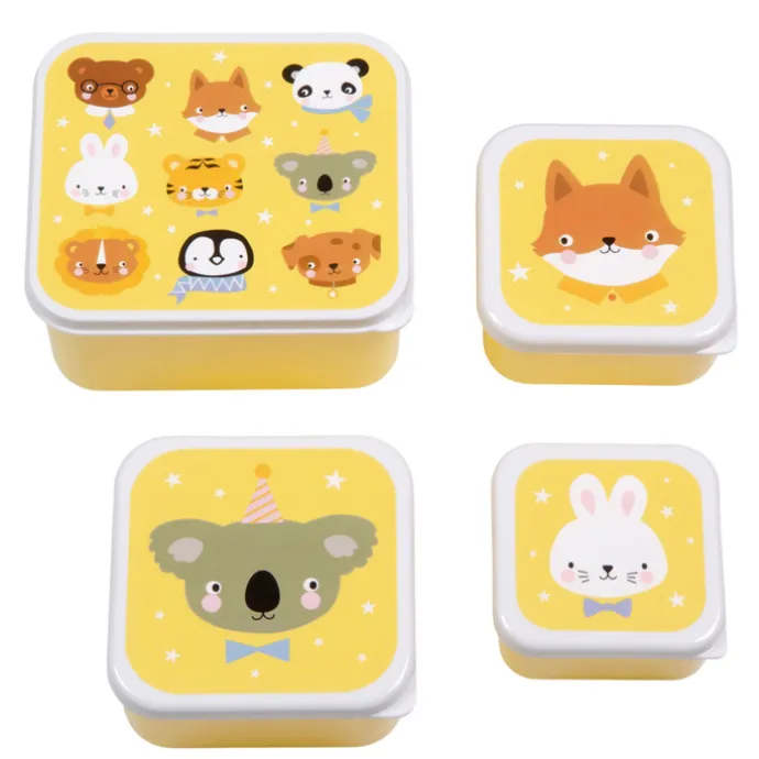 A Little Lovely Company Charlie Lunch & Snack Box animal friends