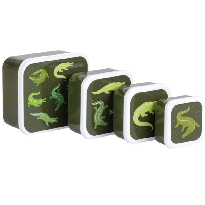 A Little Lovely Company Charlie Lunch & Snack Box crocodiles