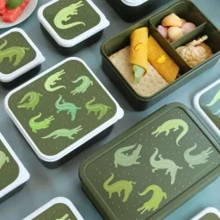 A Little Lovely Company Charlie Lunch & Snack Box crocodiles