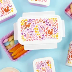 A Little Lovely Company Robin Bento Lunchbox flower garden