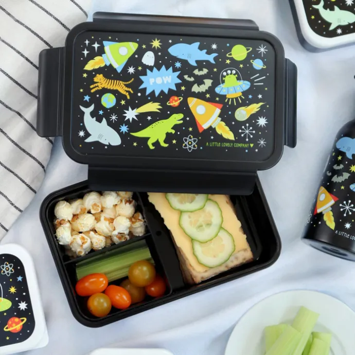 A Little Lovely Company Robin Bento Lunchbox galaxy