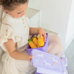 A Little Lovely Company Robin Bento Lunchbox unicorn dreams