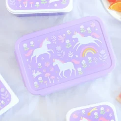 A Little Lovely Company Robin Bento Lunchbox unicorn dreams