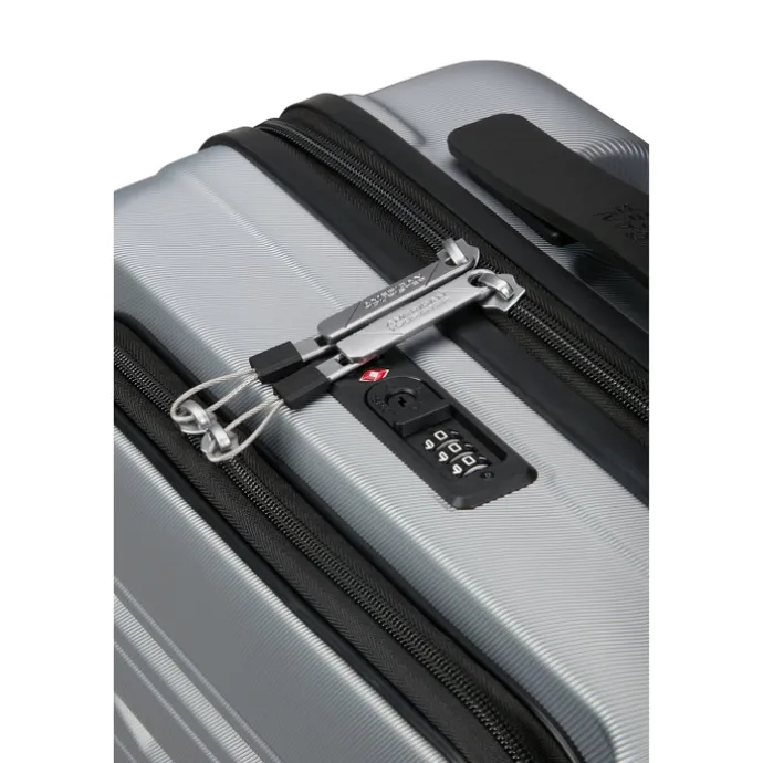 American Tourister Flashline Spin. 55/20 Frontloader Cabin Trolley sky silver