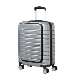 American Tourister Flashline Spin. 55/20 Frontloader Cabin Trolley sky silver
