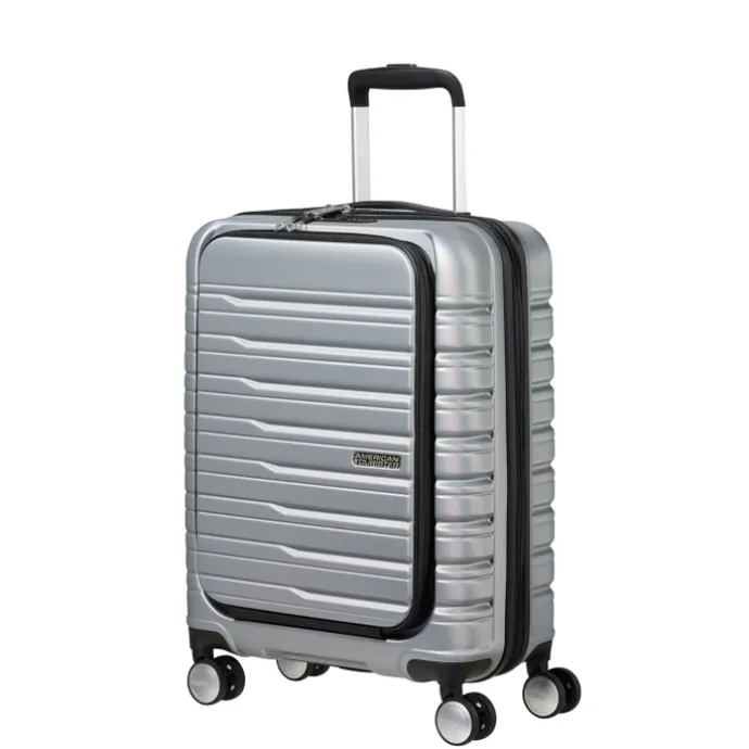American Tourister Flashline Spin. 55/20 Frontloader Cabin Trolley sky silver