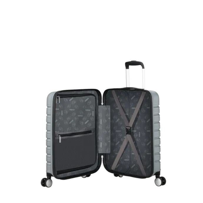 American Tourister Flashline Spin. 55/20 Frontloader Cabin Trolley sky silver