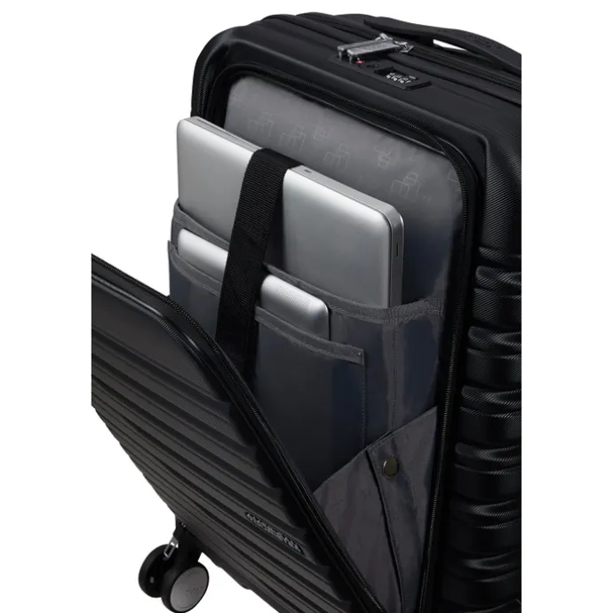 American Tourister Flashline Spin. 55/20 Frontloader Cabin Trolley shadow black