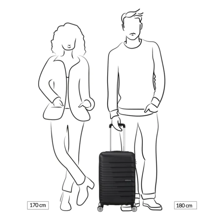American Tourister Flashline Spin. 55/25 Cabin Trolley sky silver