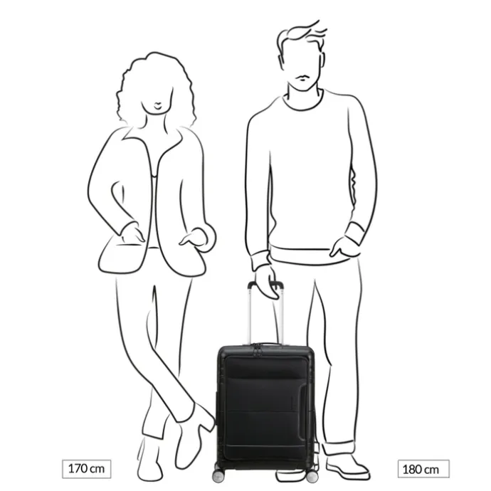 American Tourister Hello Cabin Spinner 55 EXP onyx black