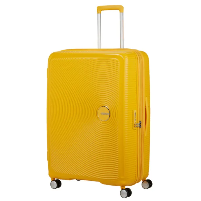 American Tourister Soundbox Spinner 80/30 TSA Expandable golden yellow