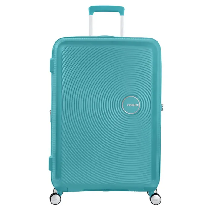 American Tourister Soundbox Spinner 77 Expandable turquoise tonic
