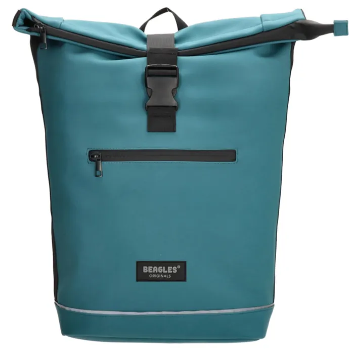 Beagles Originals Rolltop Rugtas Waterproof 15.6" petrol blauw