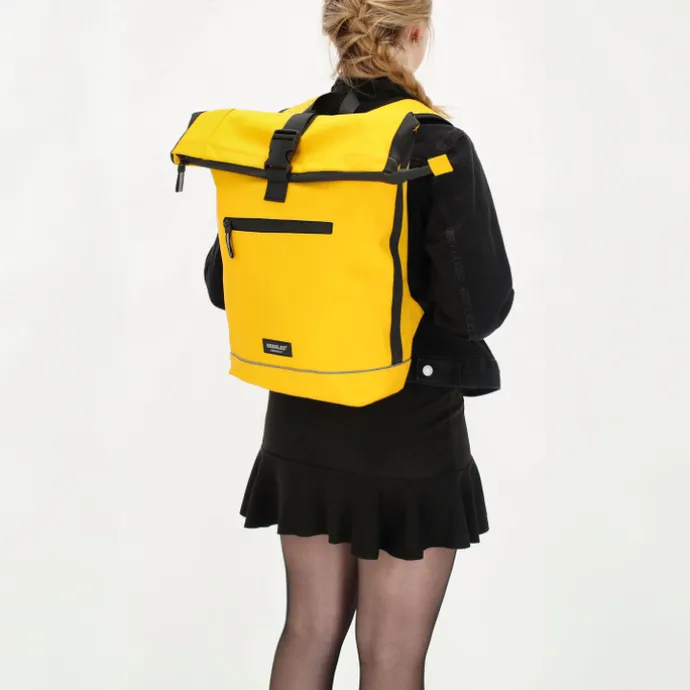 Beagles Originals Rolltop Rugtas Waterproof 15.6" geel