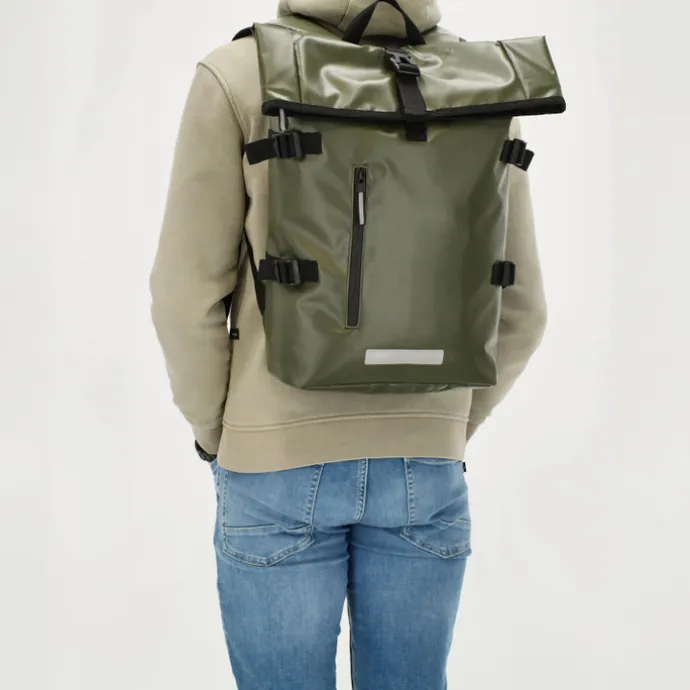 Beagles Originals Tokyo Rolltop Rugtas Waterproof 15,6" olijfgroen