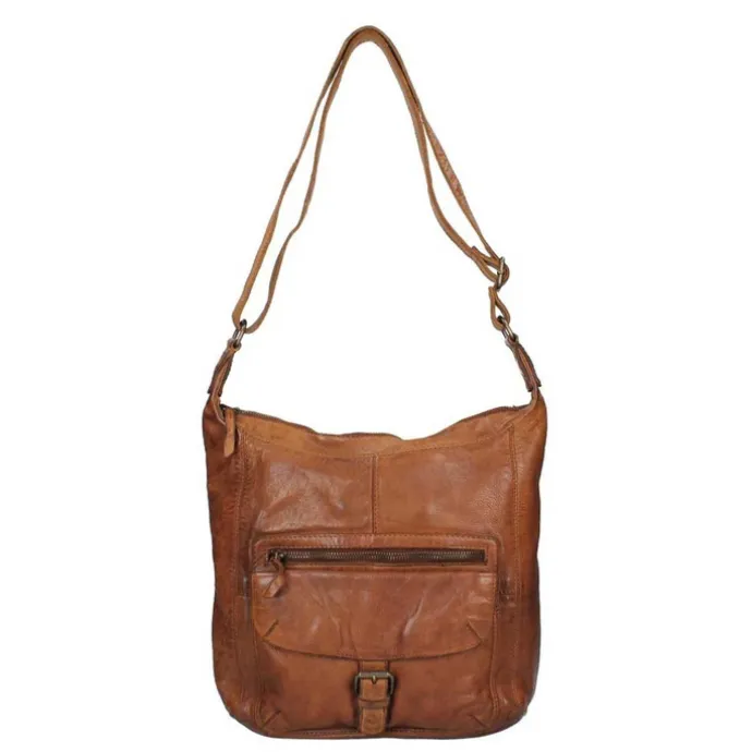 Bear Design Cow Lavato Dames Schoudertas cognac