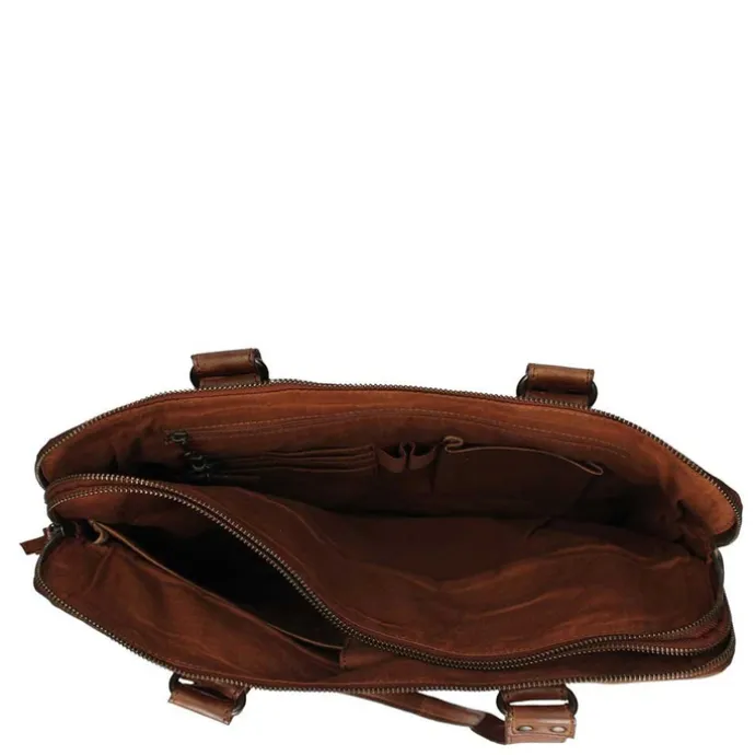 Bear Design Cow Lavato Laptopschoudertas cognac
