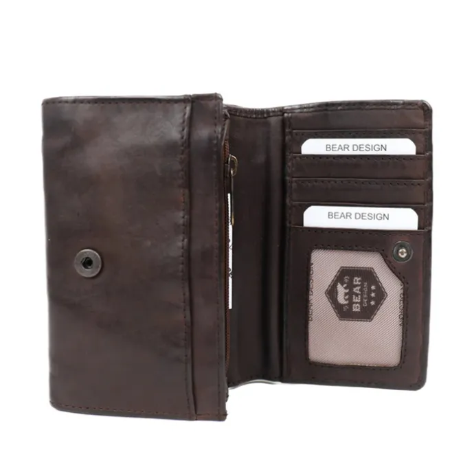Bear Design Cow Lavato Wallet brown