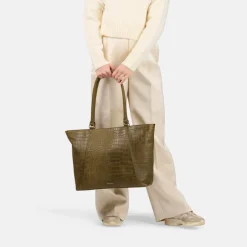 Burkely Cool Colbie Wide Tote 15.6" olive