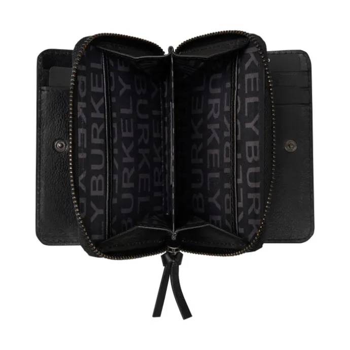 Burkely Creased Crystal Double Flap Wallet black