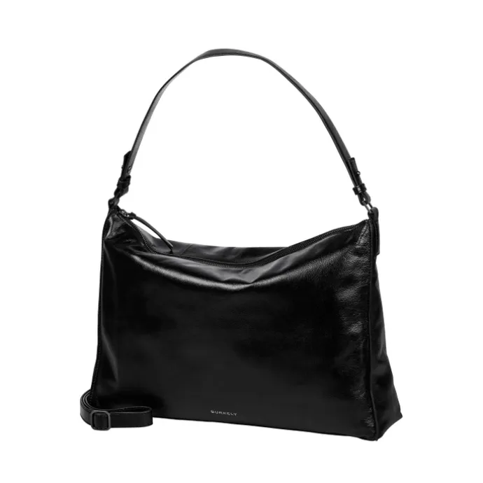 Burkely Creased Crystal Wide Hobo black