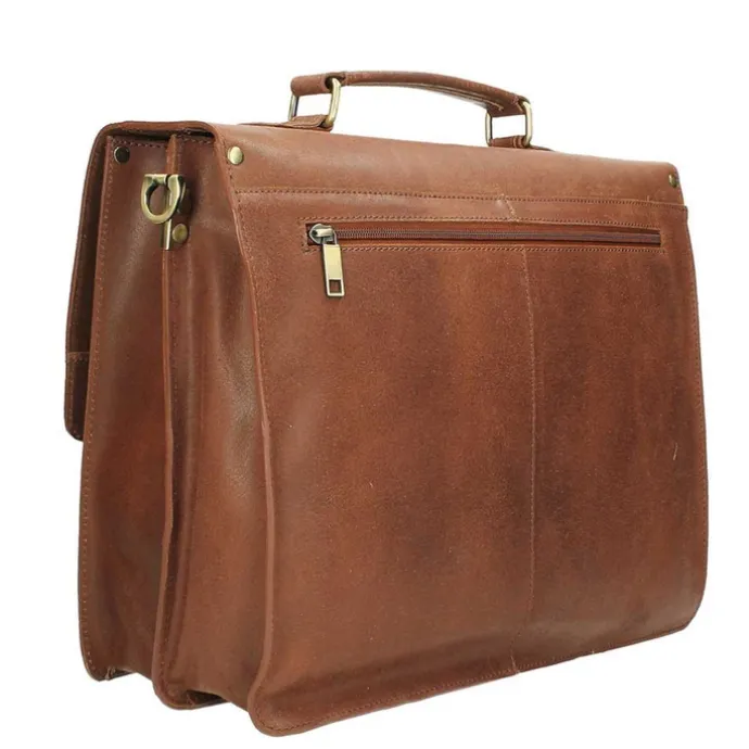 Burkely Scott Vintage Briefcase 2 Compartment cognac