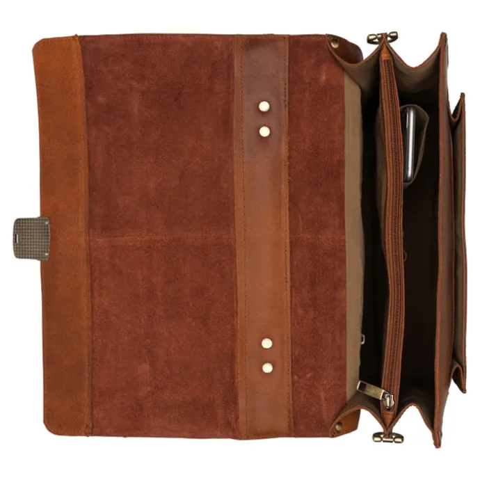 Burkely Scott Vintage Briefcase 2 Compartment cognac