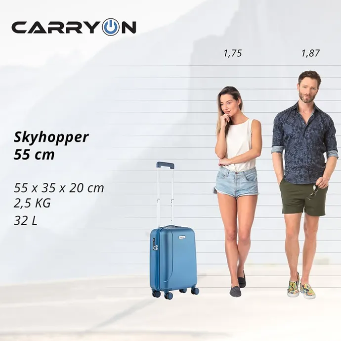 CarryOn Skyhopper 4 Wiel Trolley 55 cool blue