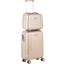 CarryOn Skyhopper 4 Wiel Trolley 55 + Beautycase Set champagne