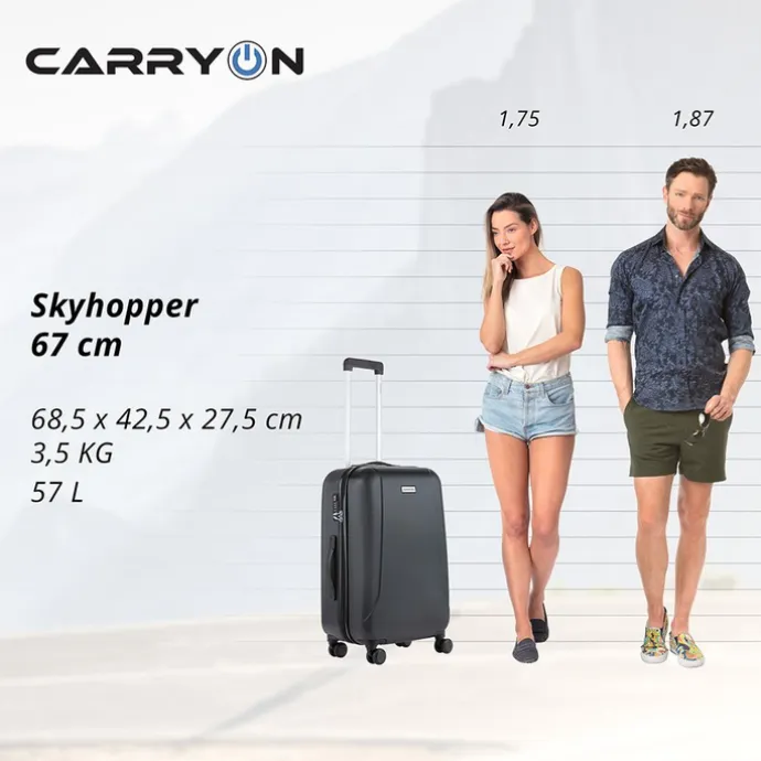 CarryOn Skyhopper 4-Delige Kofferset Beautycase/S/M/L black