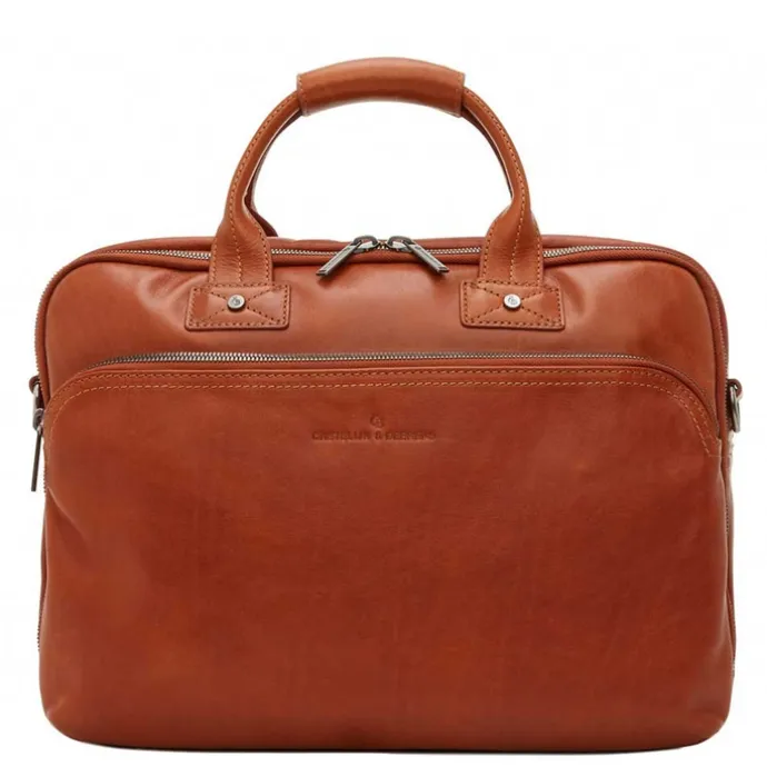 Castelijn & Beerens Firenze Business Laptoptas 15.6" 3 vaks licht bruin