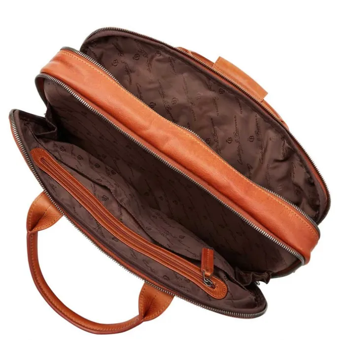 Castelijn & Beerens Firenze Business Laptoptas 15.6" 3 vaks licht bruin