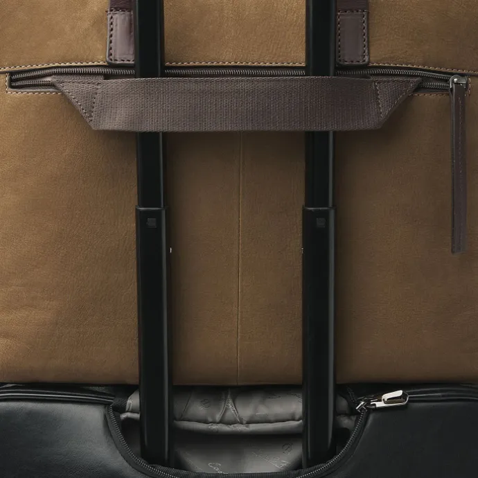 Castelijn & Beerens Nubuck Schoudertas 15.6" RFID taupe