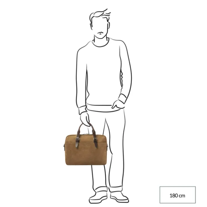 Castelijn & Beerens Veneto Nubuck Laptopbag 15.6" taupe