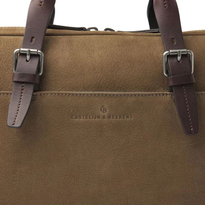 Castelijn & Beerens Veneto Nubuck Laptopbag 15.6" taupe