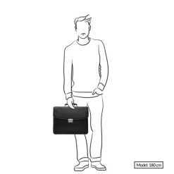 Castelijn & Beerens Verona Laptoptas 15.6" 3-vaks licht bruin
