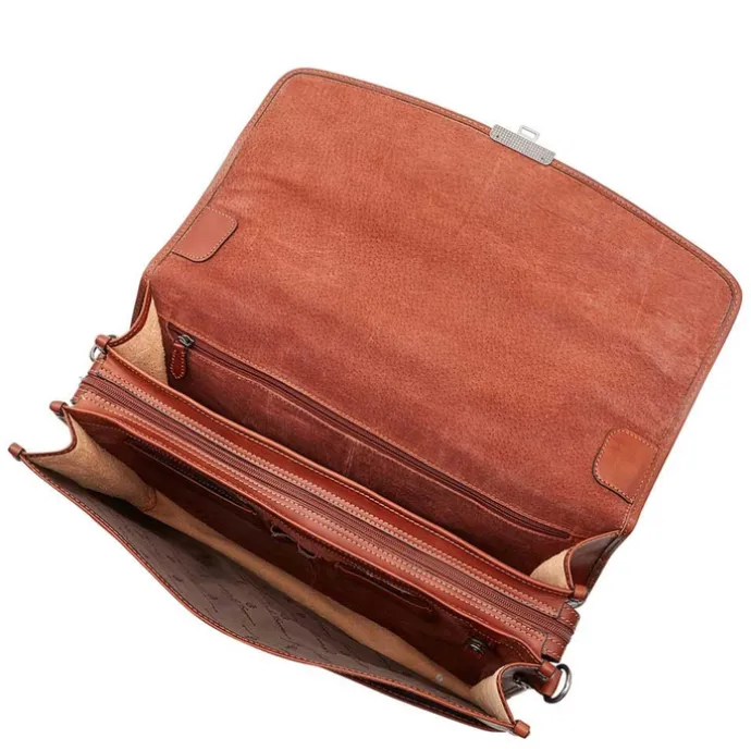 Castelijn & Beerens Verona Laptoptas 15.6" 3-vaks licht bruin