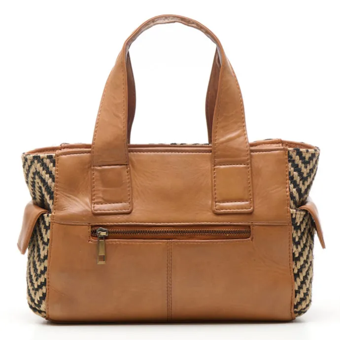 Chabo Romio Jaquard Handbag cognac