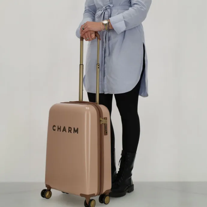 Charm London Travel Trolley Set roze