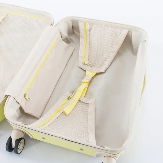 Decent Star-Maxx Handbagage Trolley 55 pastel geel