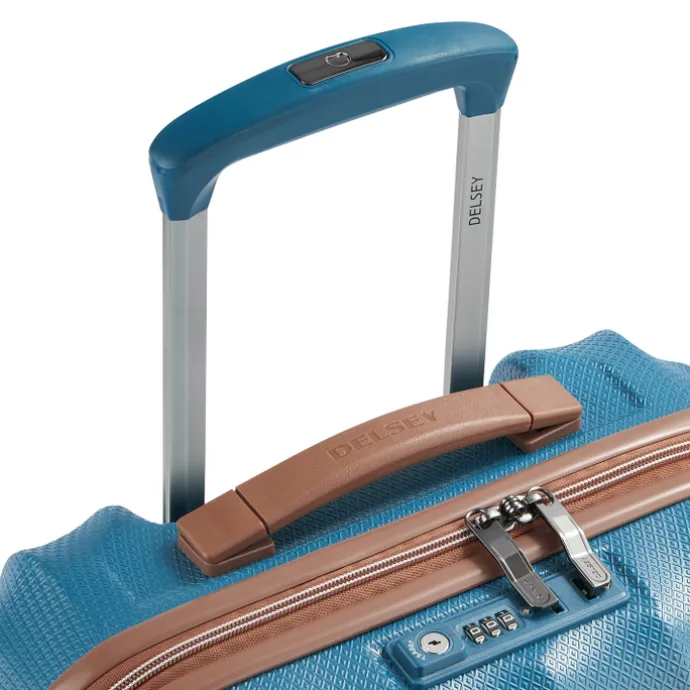Delsey St Tropez 4 Double Wheels Slim Cabin Trolley 55 blue