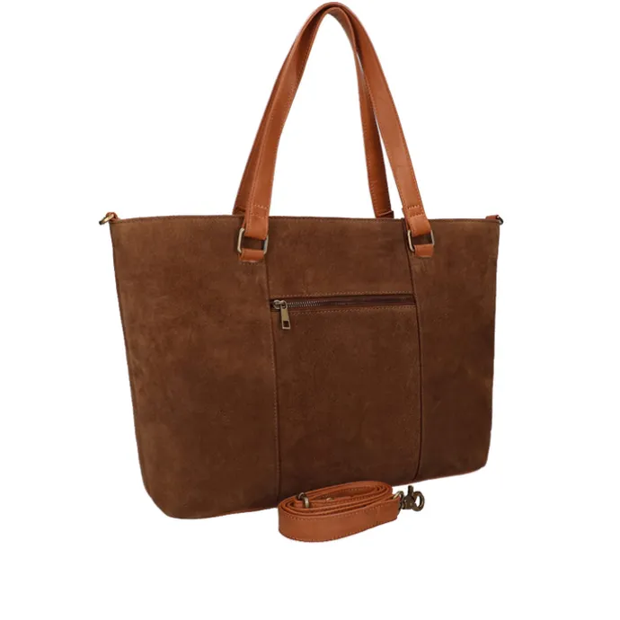 DIMAGINI Nala Suede Workbag 15.6" cognac