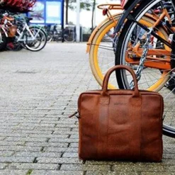 DSTRCT Limited Single Zip 14'' Laptoptas cognac