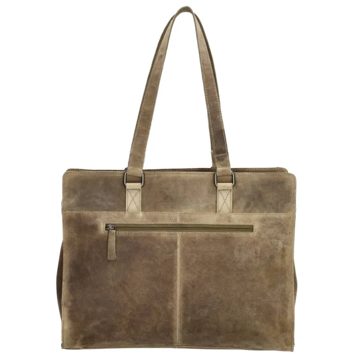 Hide & Stitches Idaho Eclipse Laptoptas donkerzand
