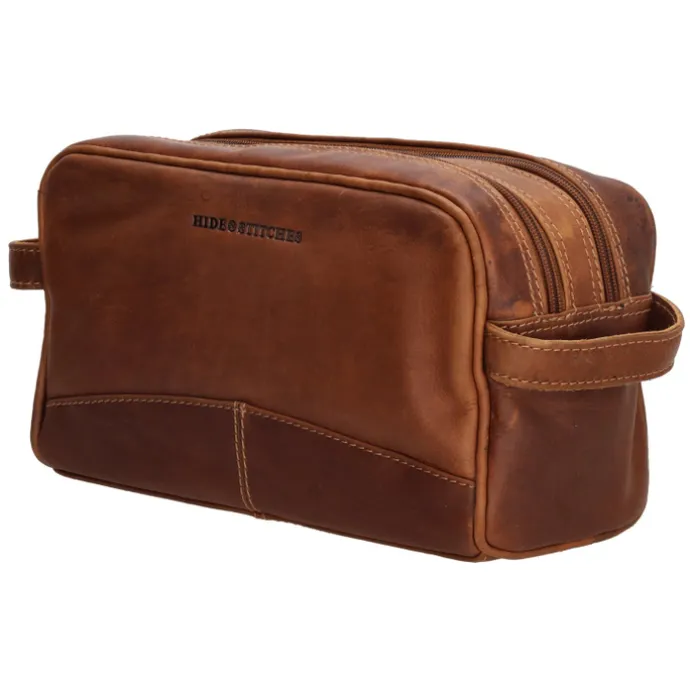 Hide & Stitches Japura Toiletbag cognac