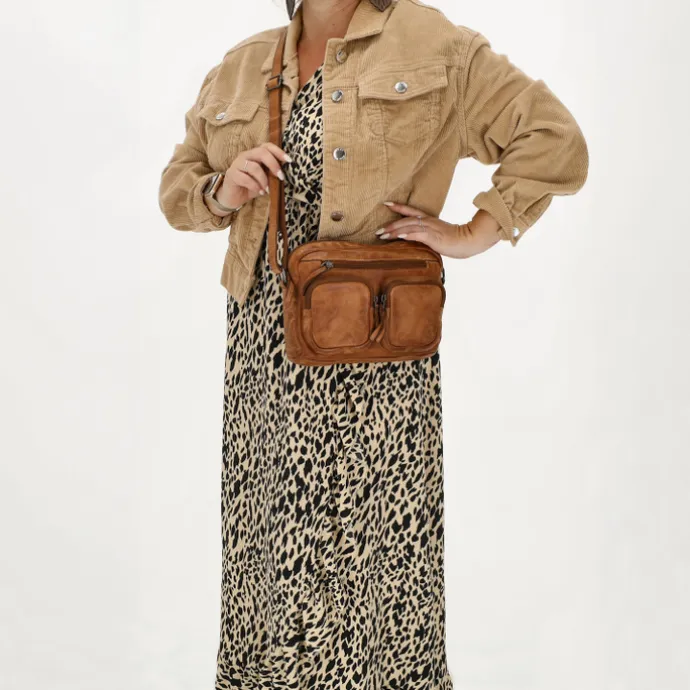 Hide & Stitches Paint Rock Shoulderbag cognac
