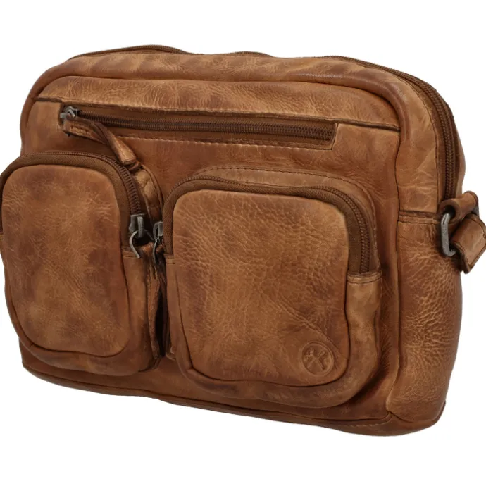 Hide & Stitches Paint Rock Shoulderbag cognac