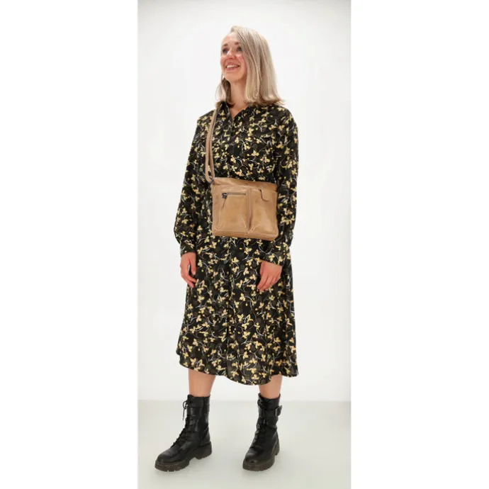 Hide & Stitches Porto Schoudertas taupe