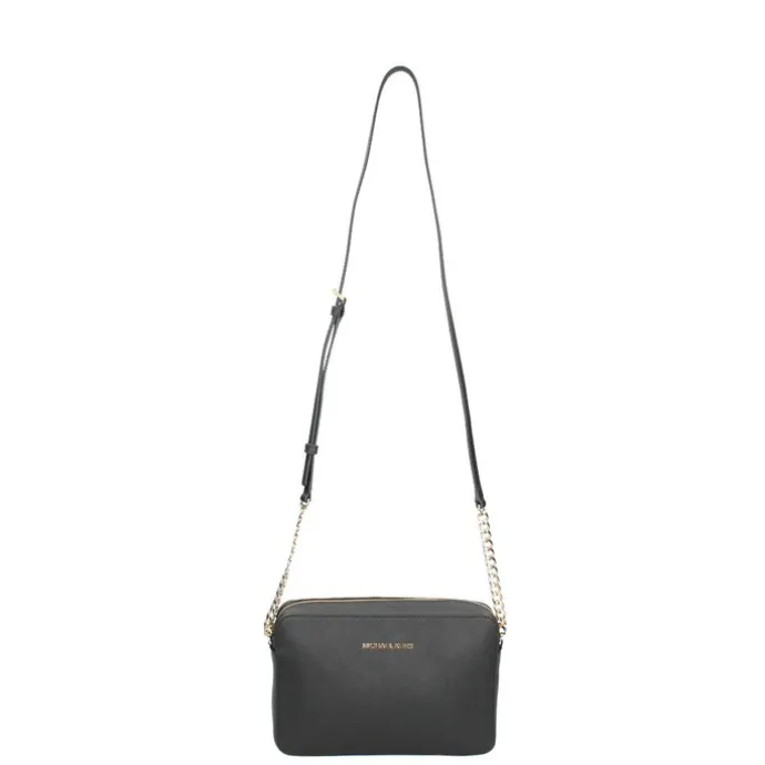 Michael Kors Jet Set Lg Crossbody Golden Chain Bag black