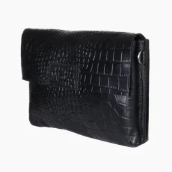 Mozz Luieretui Crossbody croco zwart